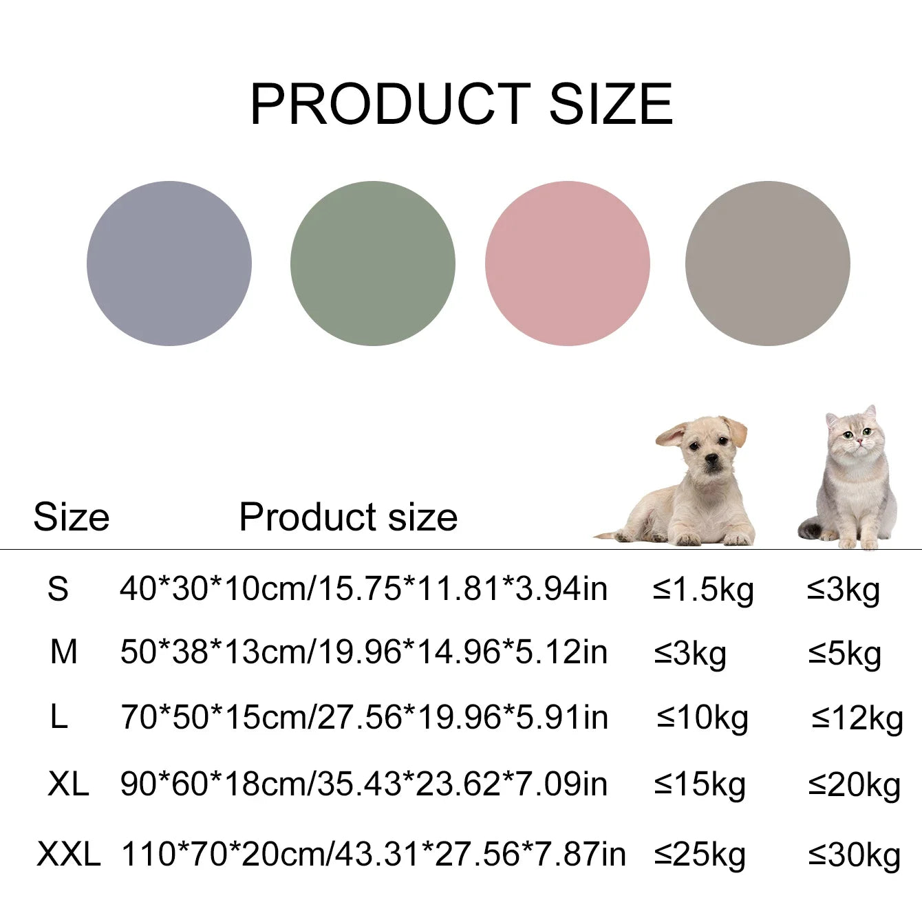 Merit Sell warm pet sofa for big dogs size chart with dimensions and weight limits for each size