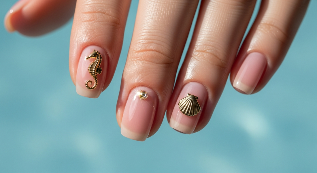 acrylic nail art supplies - Ocean-Inspired 3D Nail Decorations According to Global Stylists