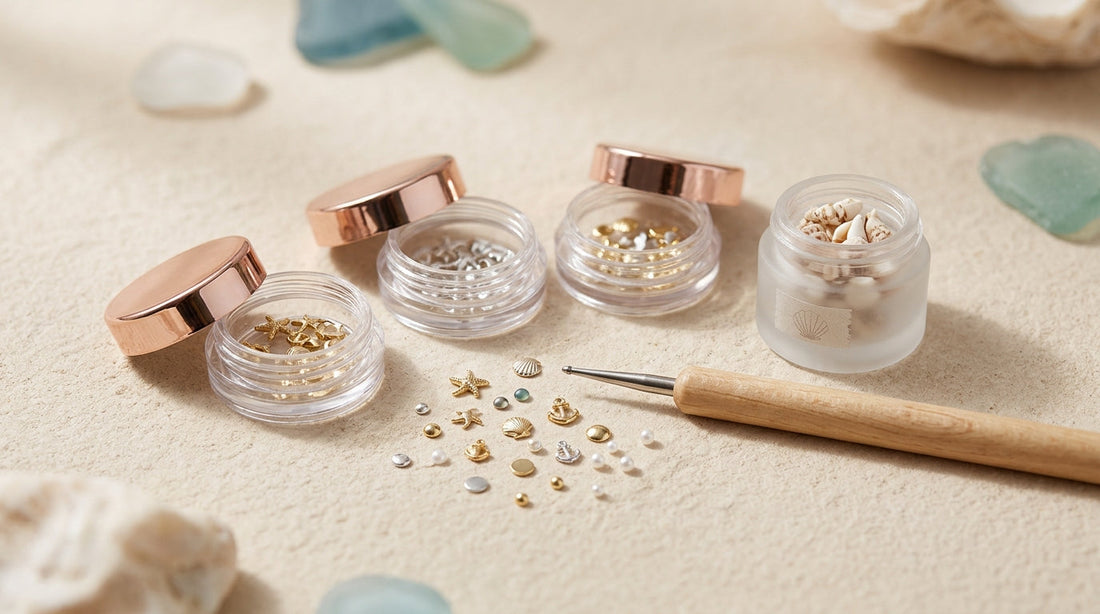 professional nail art supplies - The Best Kept 3D Nail Art Studs Secret for a Natural Coastal Look