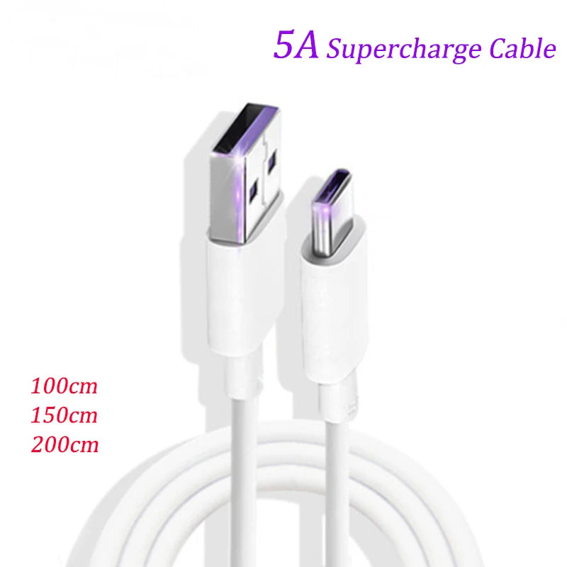 1/1.5/2M For Huawei Super Charging Cable 5A For Huawei P40 P30 P20 P10 Pro Lite Supercharge Honor V30 V20 S V10 Mate 30 20 Pro - Merit Sell