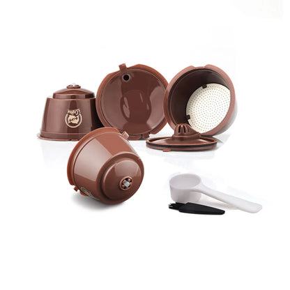 1/2/3/4/6/9/10pcs Refillable Reusable Coffee Capsules Pods For Necafe Dolce Gusto Refillable Crema Coffee Filters with Tamper - Merit Sell