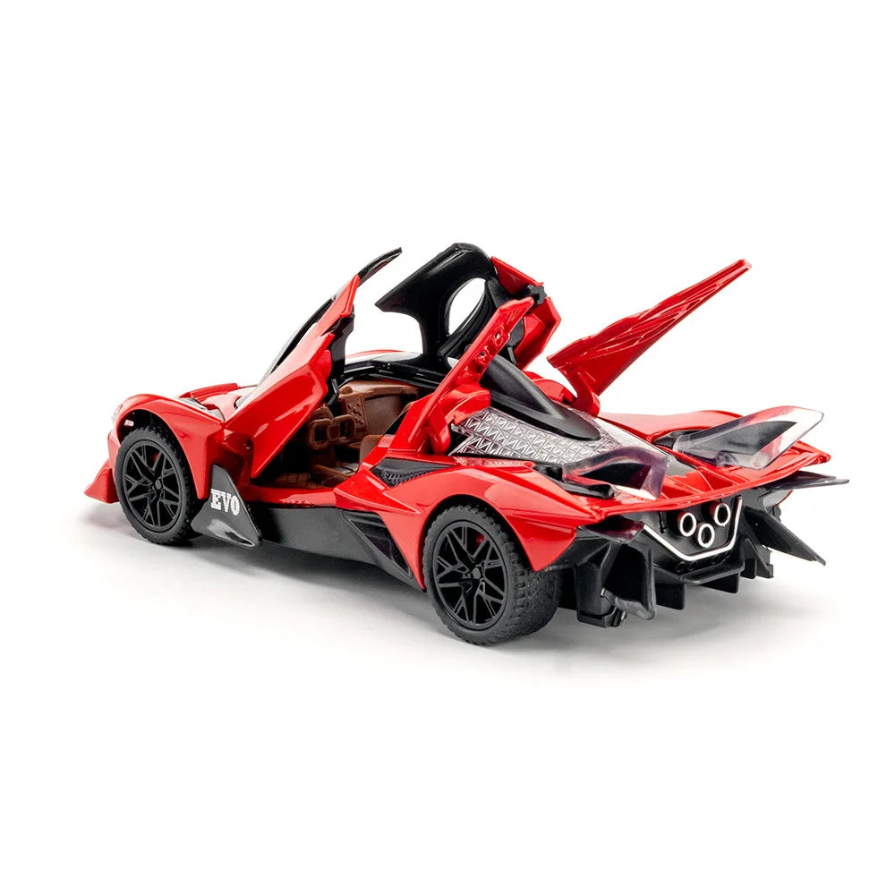 1:32 Scale Apollo EVO Car Toy Models Alloy Diecast Sports Cars Pull Back Sound Light 2 Doors Opened Racing Vehicles Gift for Kid - Merit Sell