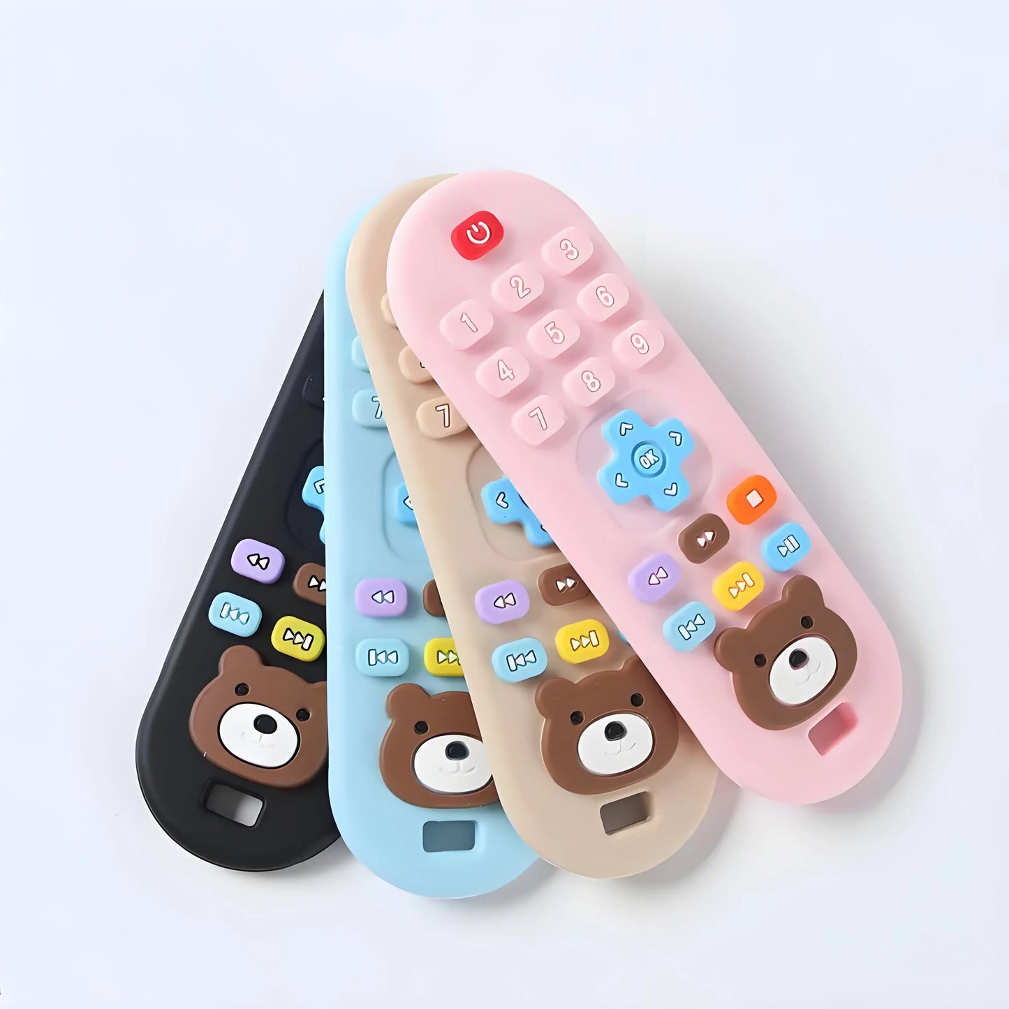 1/3pcs Teether toys remote control baby baby teeth use for boy and girls holiday gift remote control shape silicone teething toy - Merit Sell