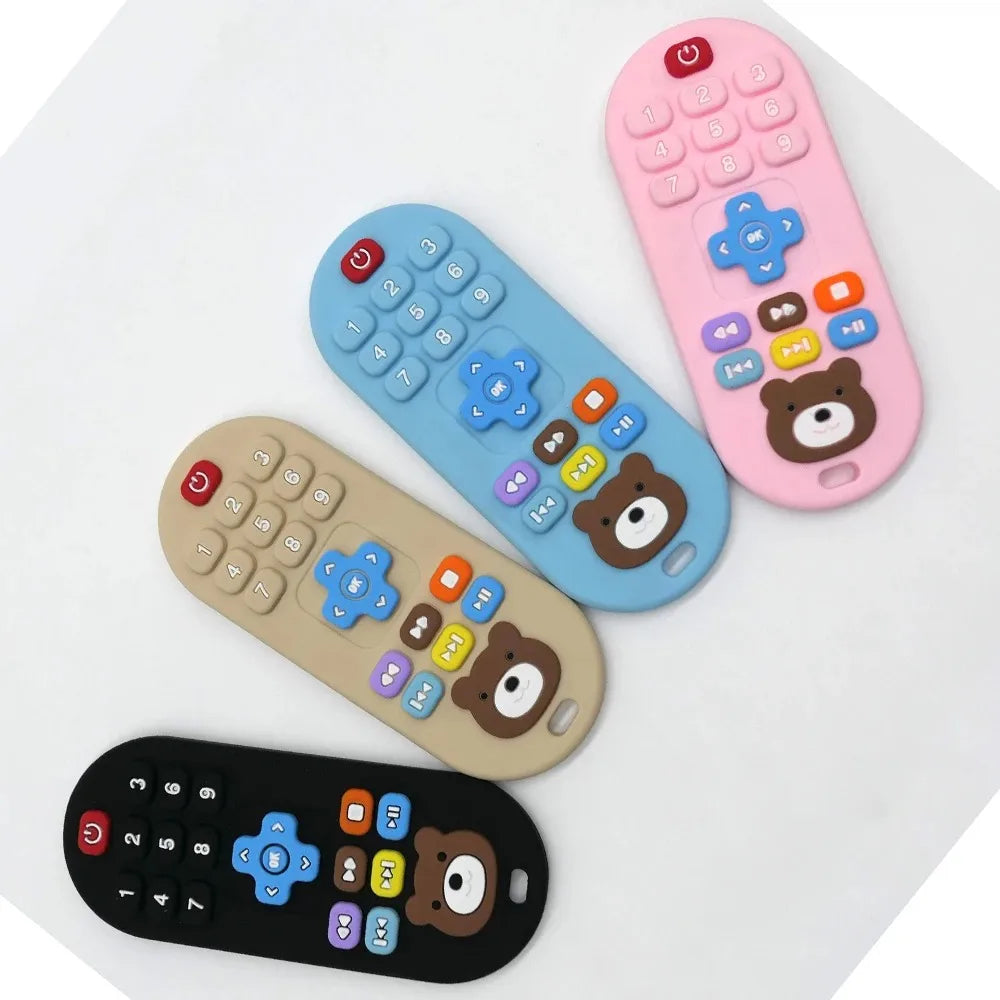 1/3pcs Teether toys remote control baby baby teeth use for boy and girls holiday gift remote control shape silicone teething toy - Merit Sell