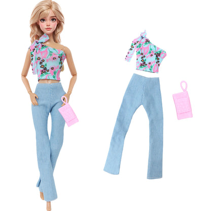 1/6 Doll Outfit Ba Doll Bie Shiny Princess Dress Clothes 30cm 11.5 Inch Doll Accessories Skirt Coat Top Pants with Shoes Hat Bag - Merit Sell