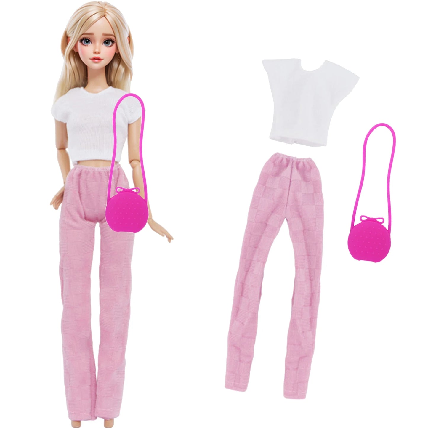 1/6 Doll Outfit Ba Doll Bie Shiny Princess Dress Clothes 30cm 11.5 Inch Doll Accessories Skirt Coat Top Pants with Shoes Hat Bag - Merit Sell