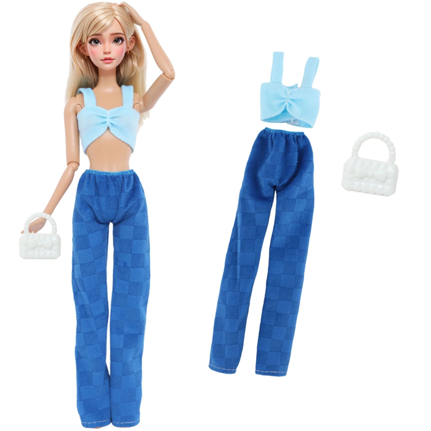 1/6 Doll Outfit Ba Doll Bie Shiny Princess Dress Clothes 30cm 11.5 Inch Doll Accessories Skirt Coat Top Pants with Shoes Hat Bag - Merit Sell