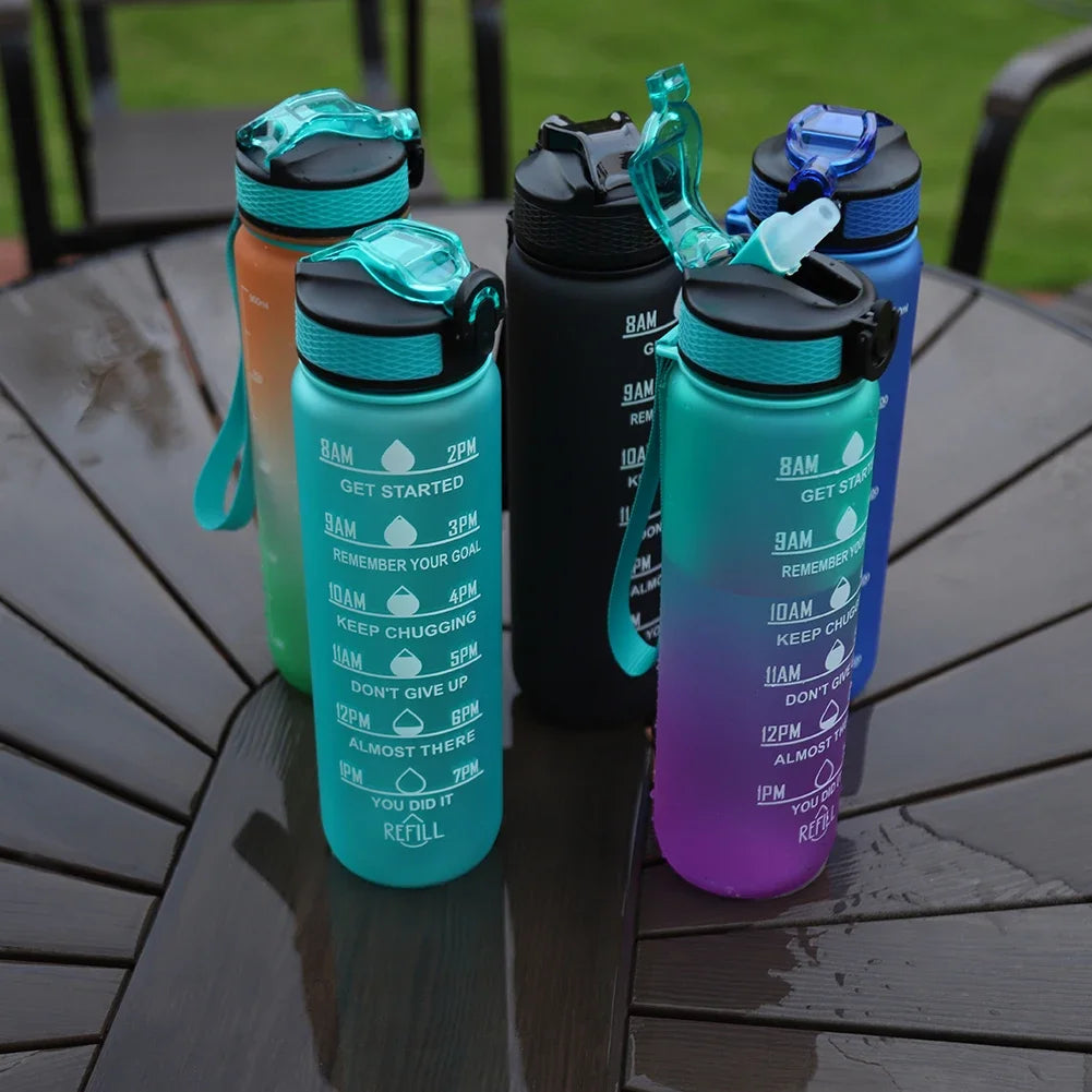 1 Liter Water Bottle Motivational Sport Water Bottle Leakproof Bottles Drinking Outdoor Travel Gym Fitness Jugs for Kitchen Cups - Merit Sell