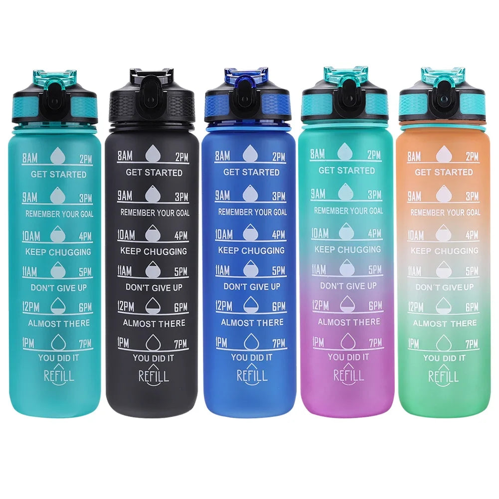 1 Liter Water Bottle Motivational Sport Water Bottle Leakproof Bottles Drinking Outdoor Travel Gym Fitness Jugs for Kitchen Cups - Merit Sell