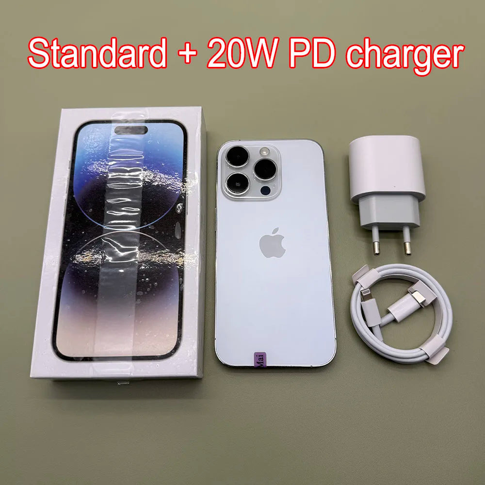 100% Original iPhone 14 Pro Mobile Phone Dual eSIM 128/256 ROM 6GB RAM 6.1" Super Retina OLED Face ID NFC A15 5G Modile Phone - Merit Sell