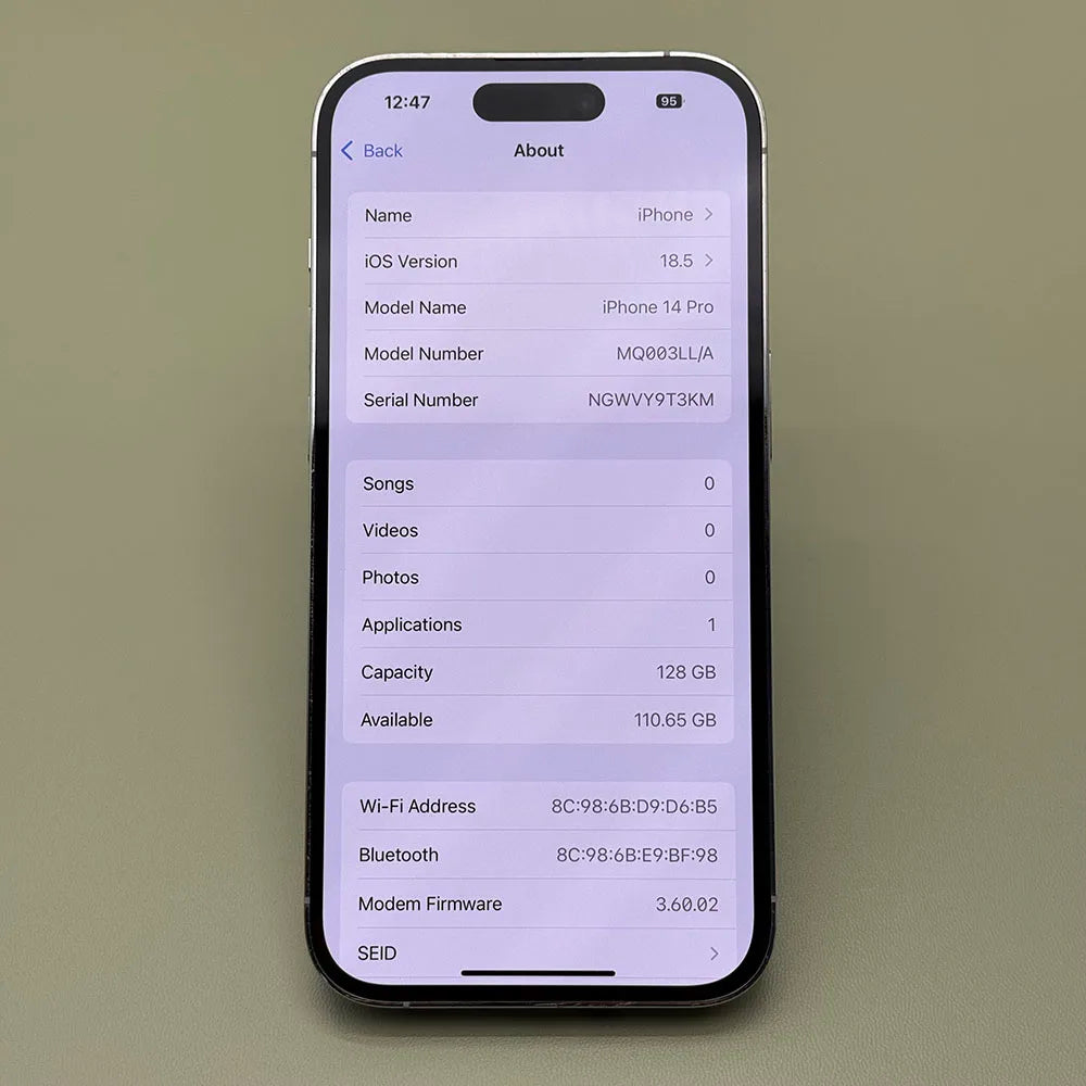 100% Original iPhone 14 Pro Mobile Phone Dual eSIM 128/256 ROM 6GB RAM 6.1" Super Retina OLED Face ID NFC A15 5G Modile Phone - Merit Sell