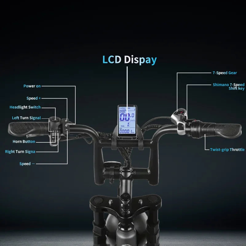1000W Motor Adult Electric Bike 48V 25AH 20-inch Snow Tire Electric bicycle Outdoor adult Off-Road Bicycle Mountain Ebike - Merit Sell