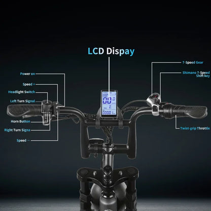 1000W Motor Adult Electric Bike 48V 25AH 20-inch Snow Tire Electric bicycle Outdoor adult Off-Road Bicycle Mountain Ebike - Merit Sell