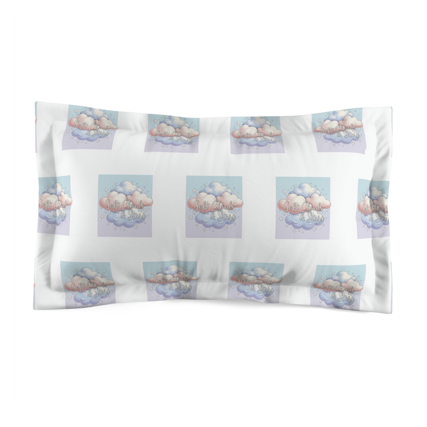 Cloud Dream Pillow Sham — Pastel Sleeping Clouds Microfiber Pillowcase