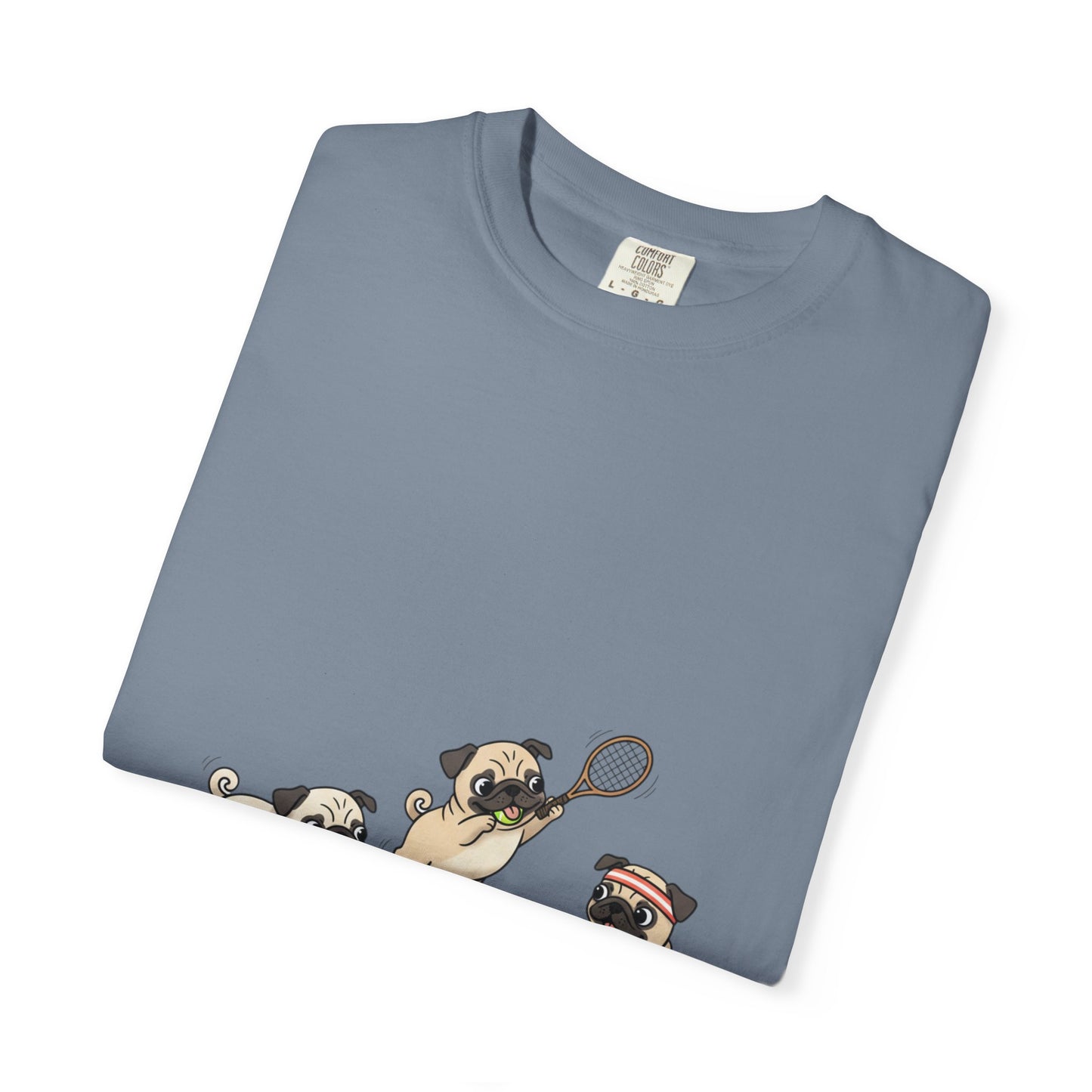 Pug Tennis T-Shirt — Cute Pugs Playing Tennis Graphic Tee