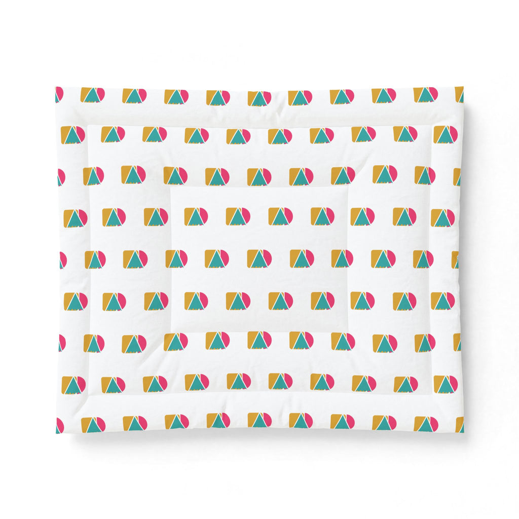 Geometric Rainbow Cotton Comforter — Colorful Modern Beach Ball Pattern Bedspread