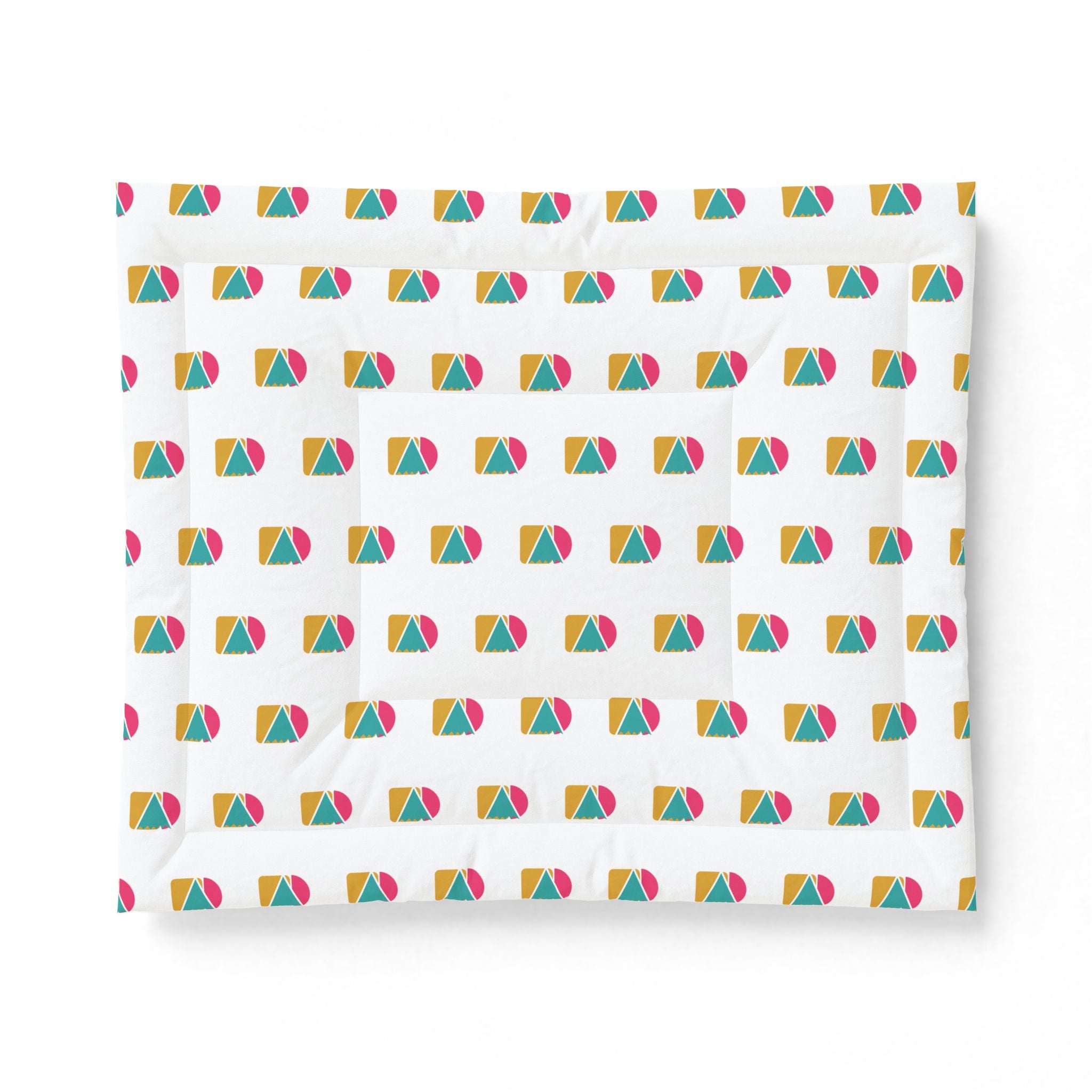 Geometric Rainbow Cotton Comforter — Colorful Modern Beach Ball Pattern Bedspread