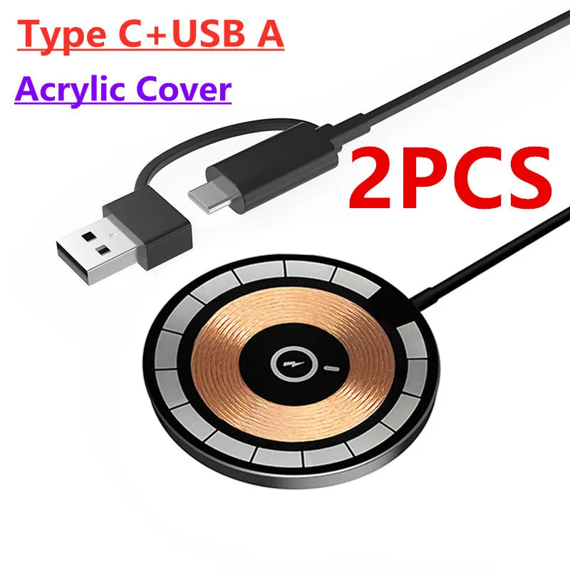 100W Magnetic Wireless Charger Pad Phone Chargers For iPhone 15 14 13 Pro Max Airpods Portable Macsafe PD Fast Charging Station - Merit Sell