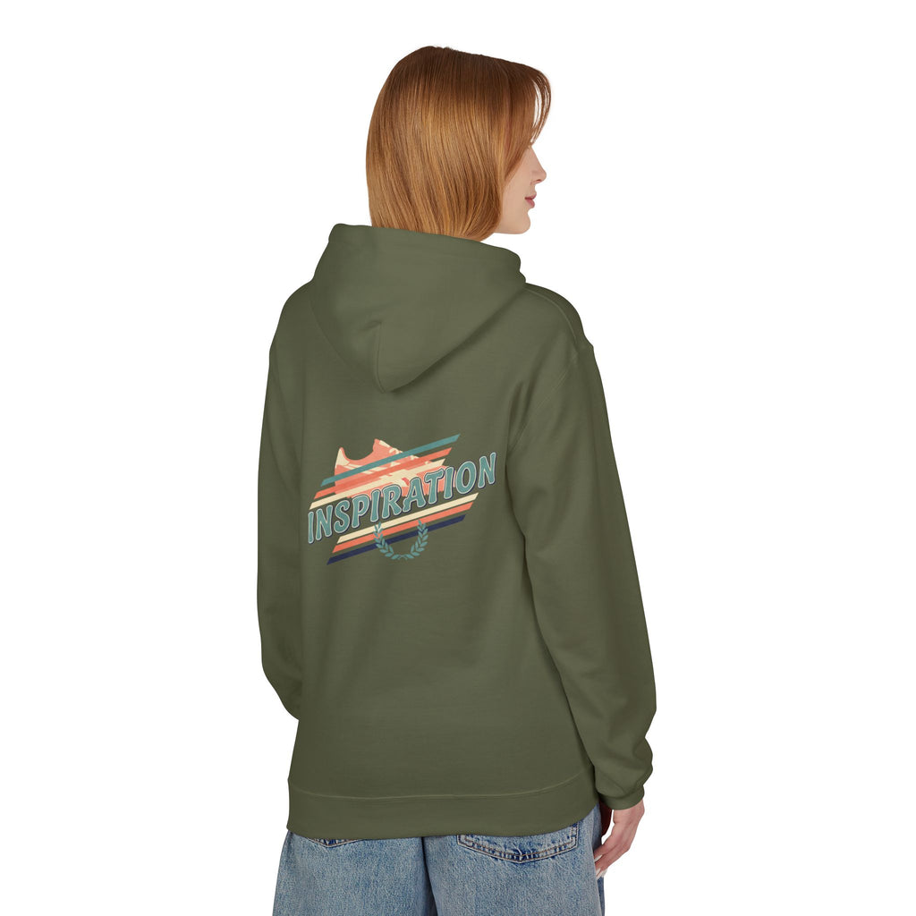 Inspiration Retro Stripe Hoodie — Motivational Pullover for Creatives