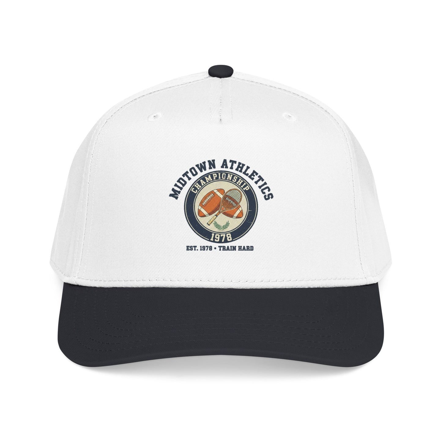 Mid Profile Baseball Cap — Midtown Athletics Vintage Basketball Logo Cap