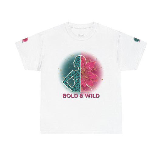 Bold & Wild Graphic Tee — Floral Silhouette Women’s Empowerment T-Shirt