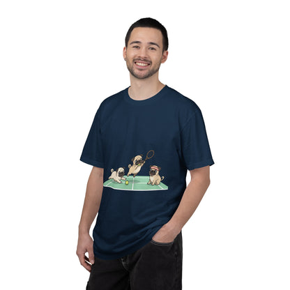Pug Tennis T-Shirt — Cute Pugs Playing Tennis Graphic Tee