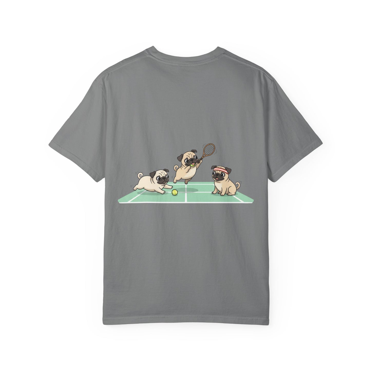 Pug Tennis T-Shirt — Cute Pugs Playing Tennis Graphic Tee