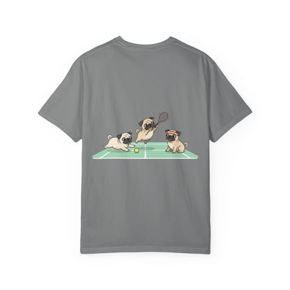 Pug Tennis T-Shirt — Cute Pugs Playing Tennis Graphic Tee