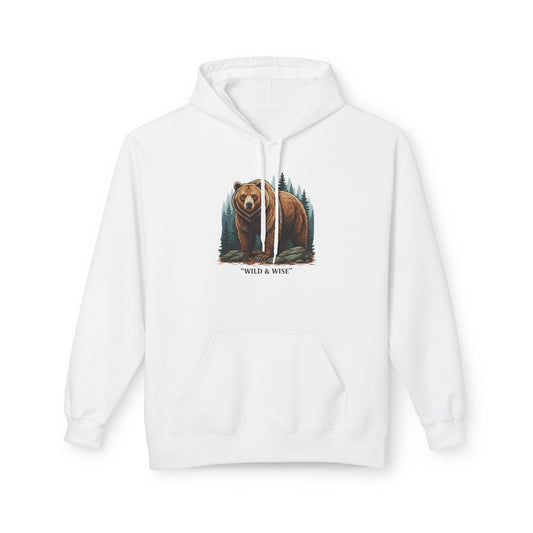 Bear Hoodie — "Wild & Wise" Forest Graphic Pullover Merit Sell