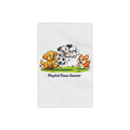Playful Paws Soccer Beach Towel — Cute Puppies Playing Soccer Kids Towel