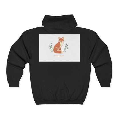 Fox Mom Zip Hoodie — "Mother's Heart" Floral Fox Graphic