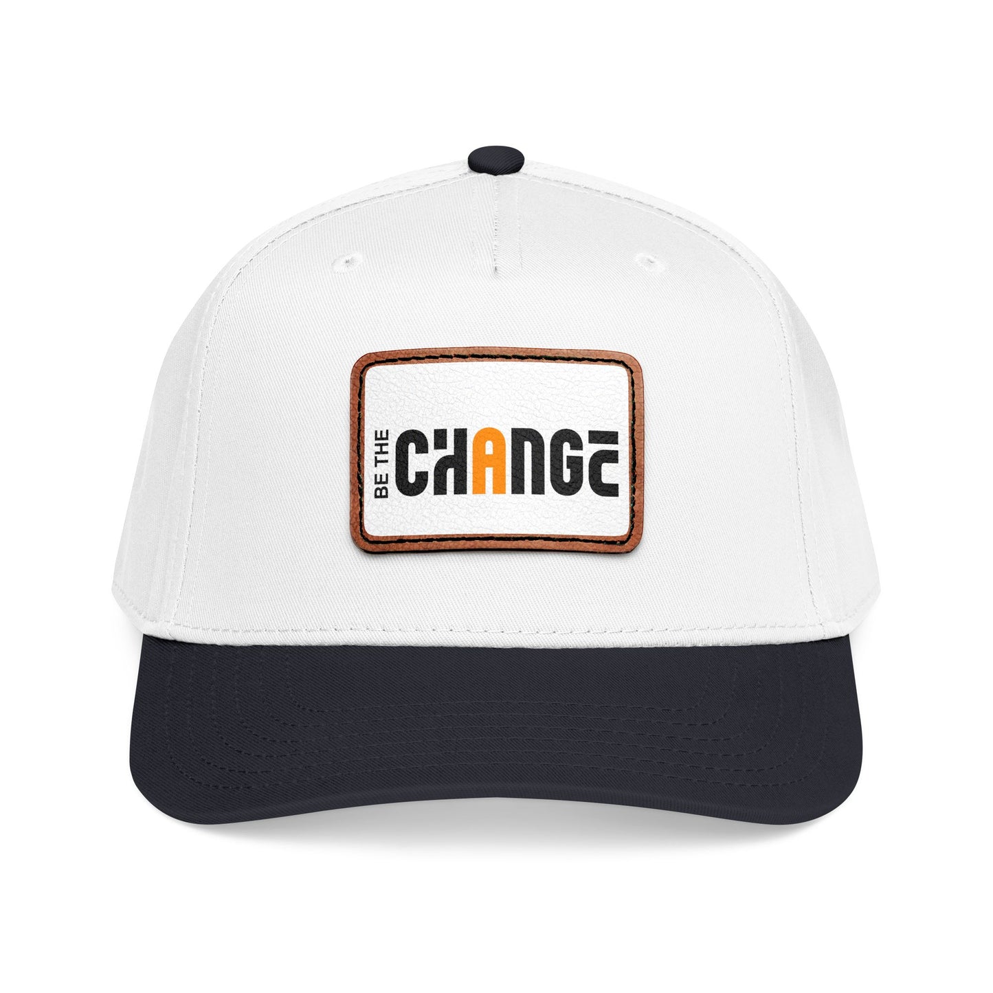 Baseball Cap — "Be The Change" Leather Patch Hat