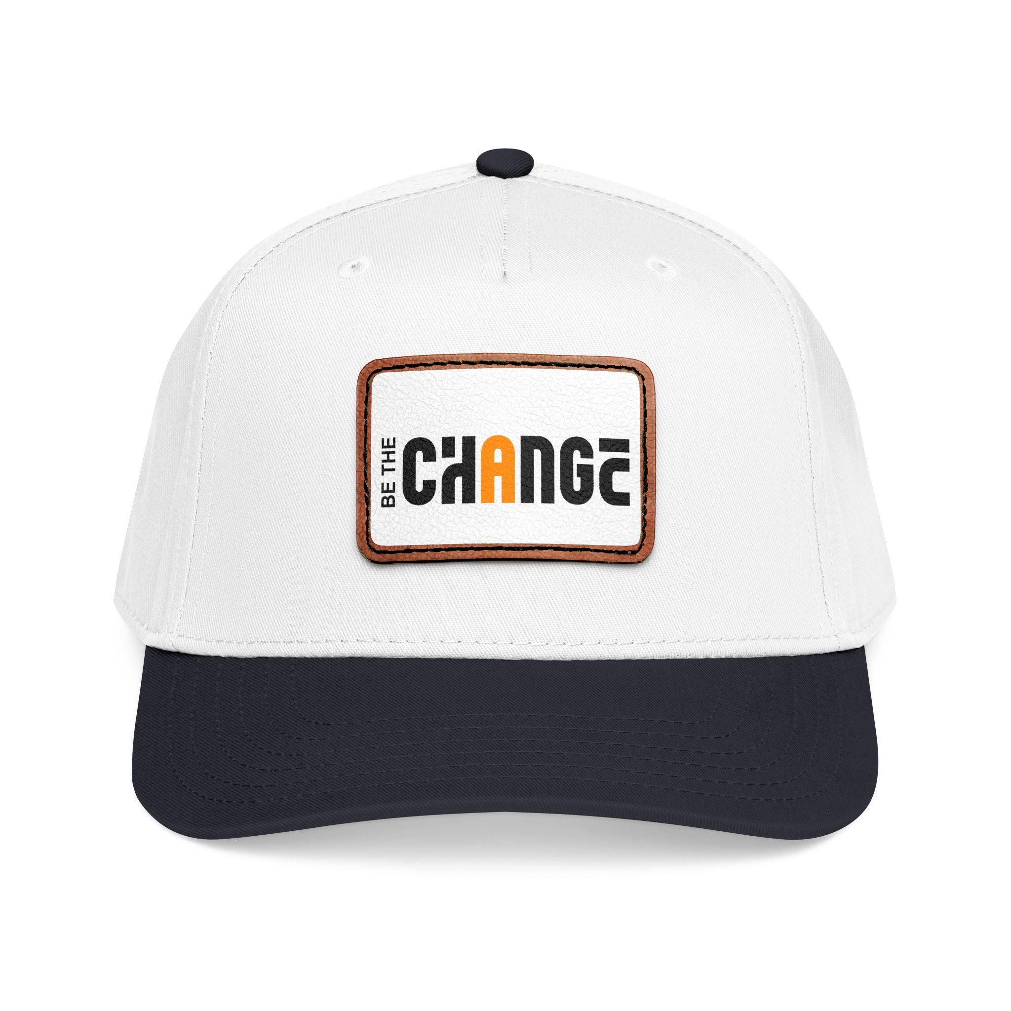 Baseball Cap — "Be The Change" Leather Patch Hat