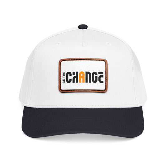 Baseball Cap — "Be The Change" Leather Patch Hat