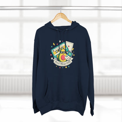 Good Vibes Only Hoodie — Retro Cassette Graphic Fleece Hoodie