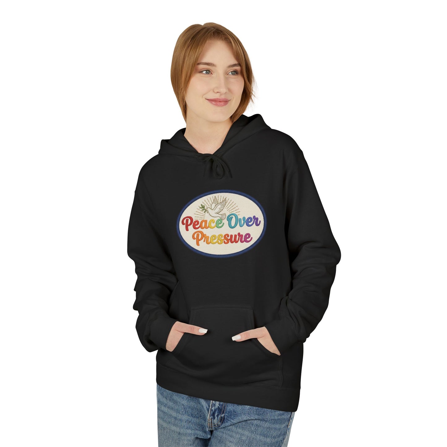 Peace Over Pressure Hoodie — Retro Dove Graphic Comfort Pullover
