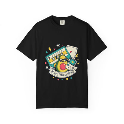 Good Vibes Only T-Shirt — Retro Cassette & Emojis Graphic Tee