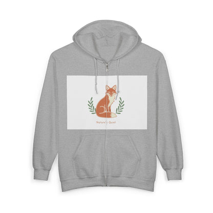 Fox Mom Zip Hoodie — "Mother's Heart" Floral Fox Graphic