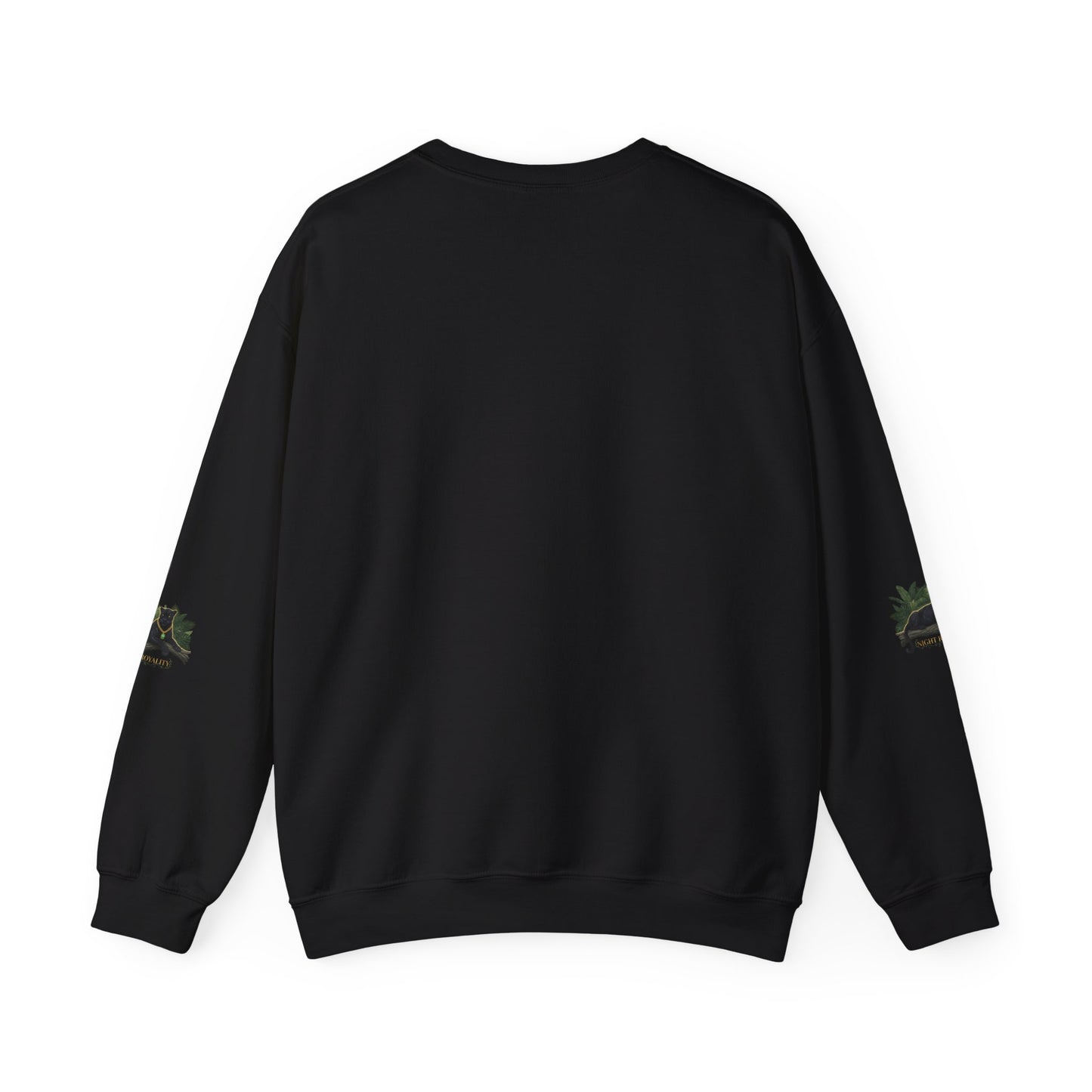 Panther Royale Crewneck Sweatshirt — "Night Royalty" Black Cat Graphic