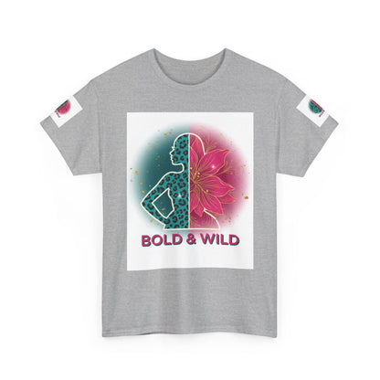 Bold & Wild Graphic Tee — Floral Silhouette Women’s Empowerment T-Shirt
