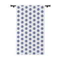 Blue Nautical Anchor Pattern Window Curtain — Coastal Ocean-Themed Drapery (Single Panel)