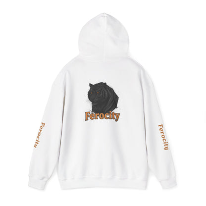 Ferocity Panther Hoodie — Black Big Cat Graphic Hooded Sweatshirt