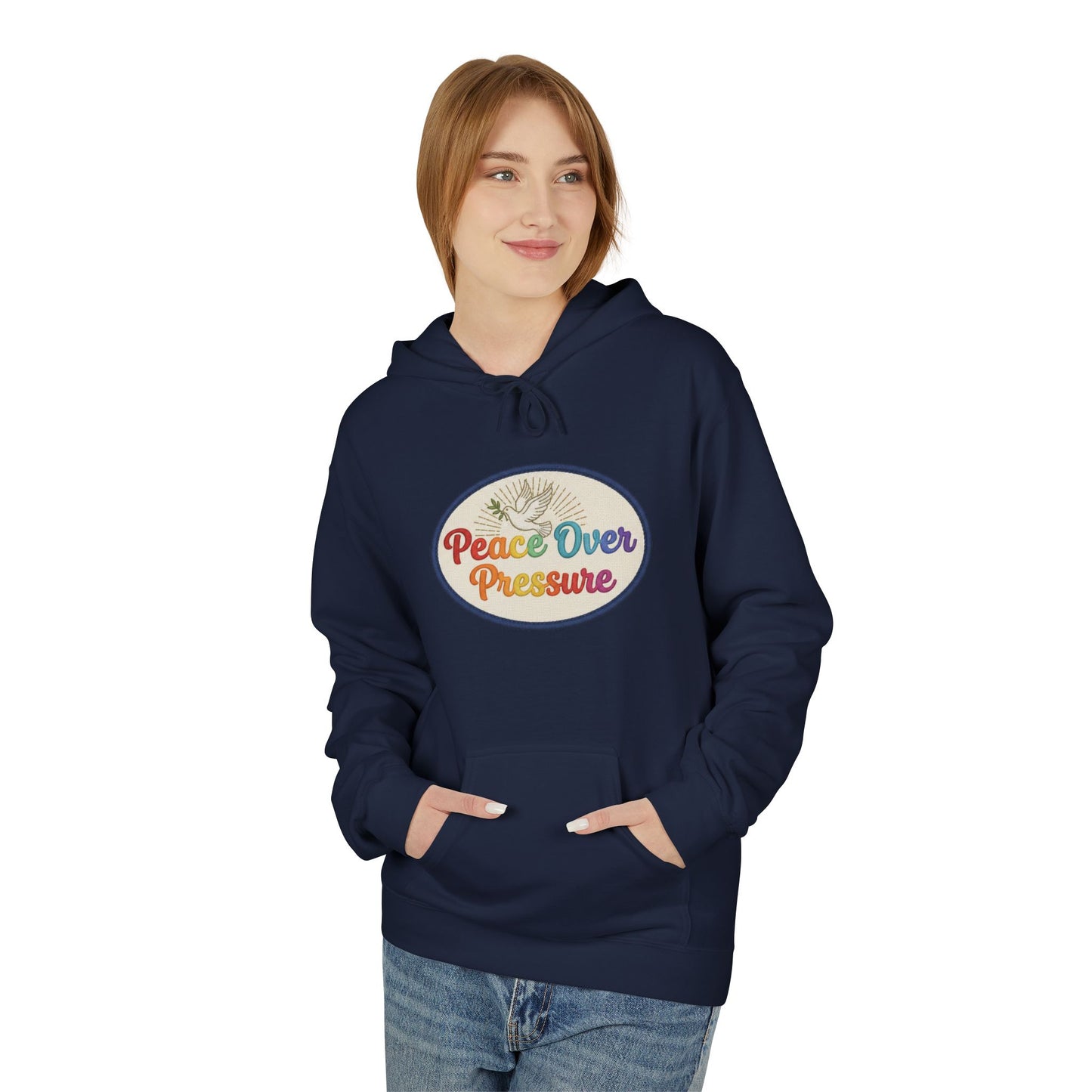 Peace Over Pressure Hoodie — Retro Dove Graphic Comfort Pullover