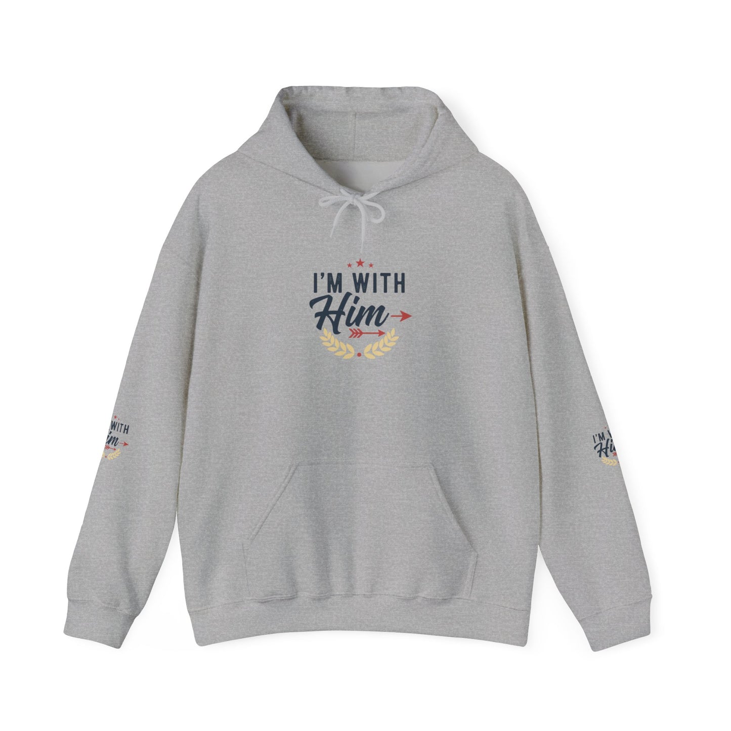 I'm With Him Hoodie — Couples Arrow Design