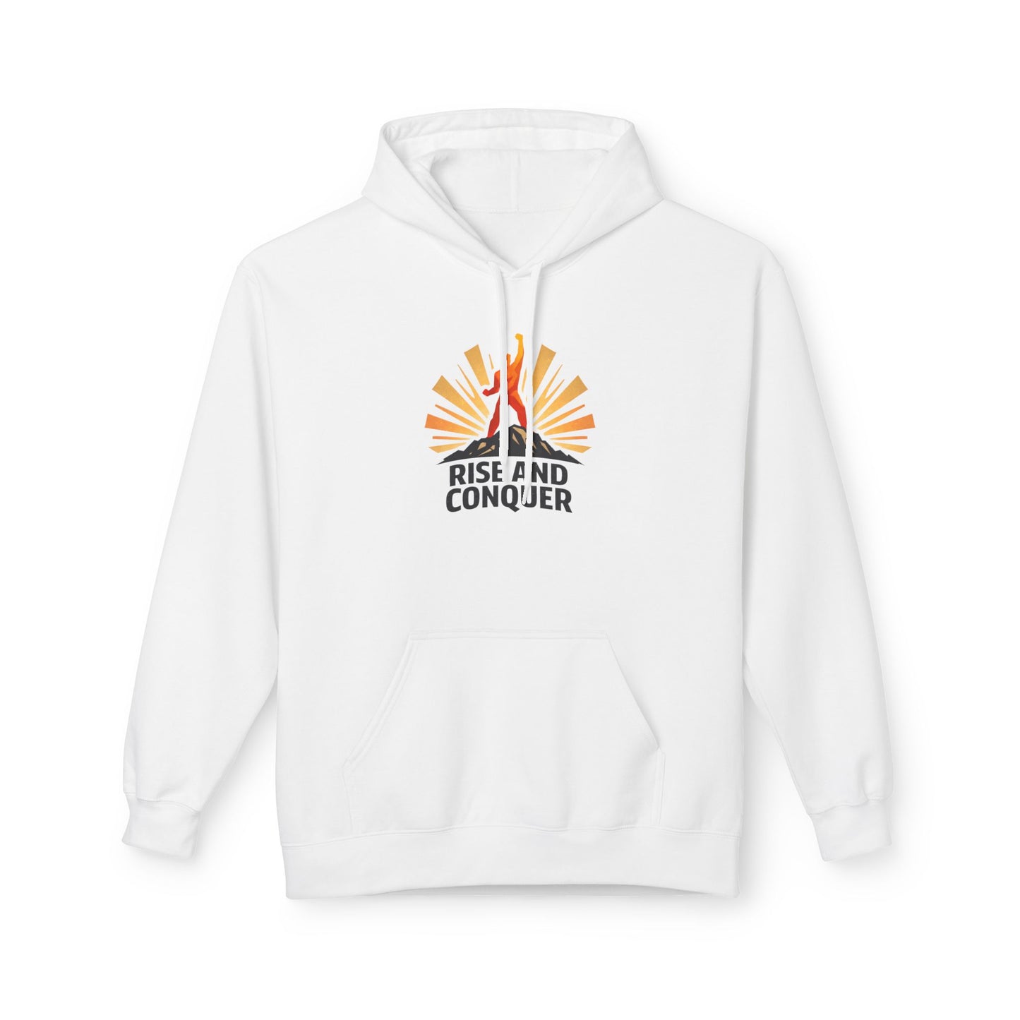 Rise and Conquer Hoodie - Motivational Sunrise Adventure Pullover