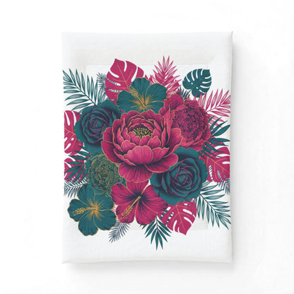 Floral Cotton Comforter - Tropical Pink & Teal Peony Bedding