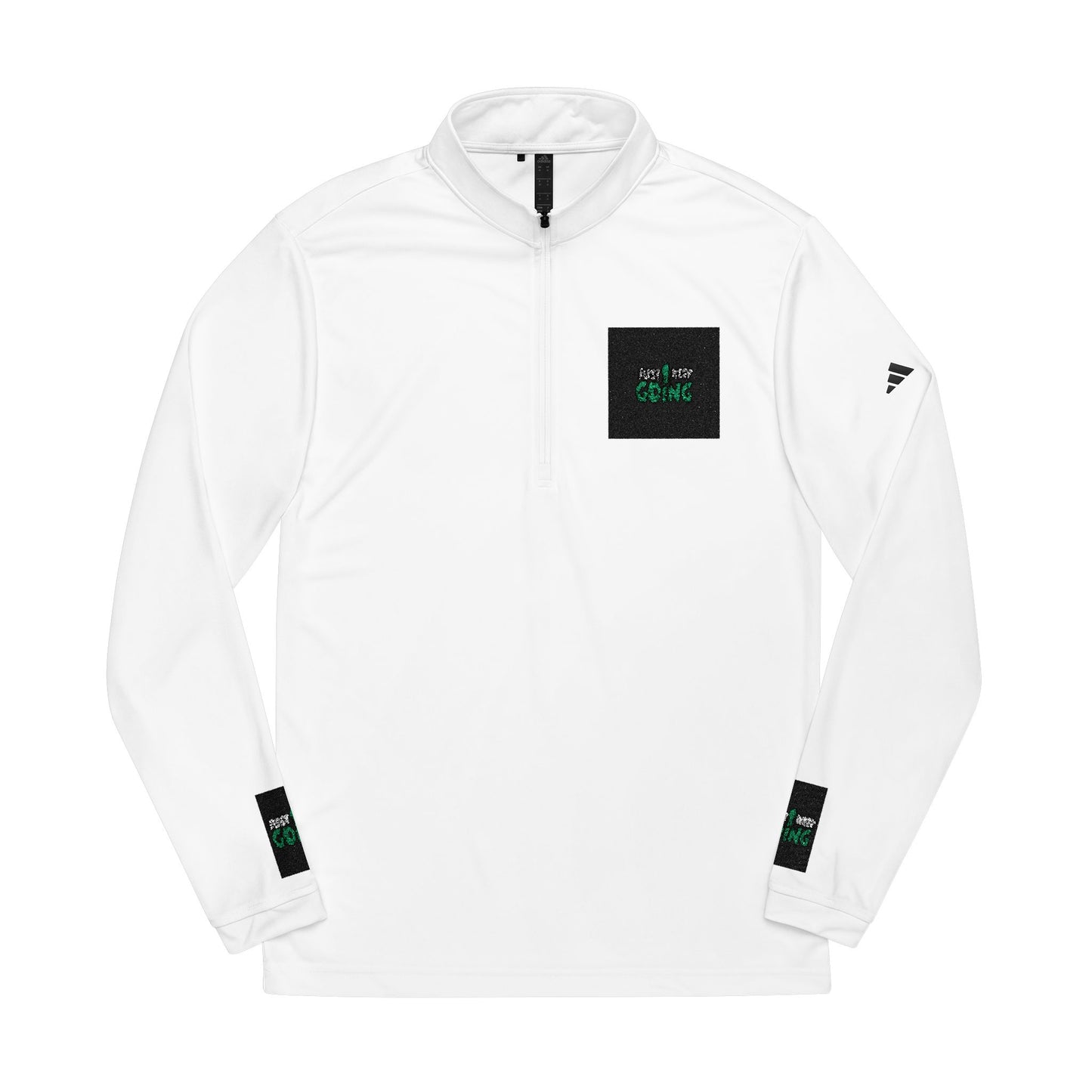 Embroidered Quarter-Zip Pullover — White Athletic Adidas Design