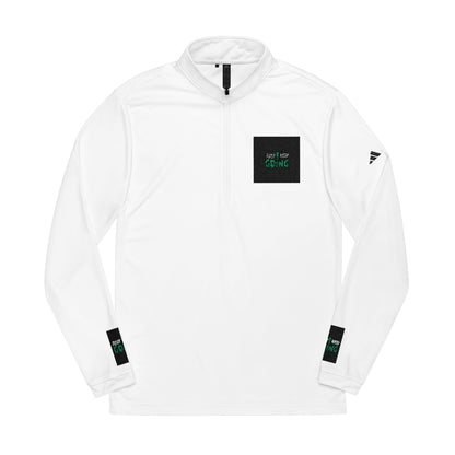 Embroidered Quarter-Zip Pullover — White Athletic Adidas Design