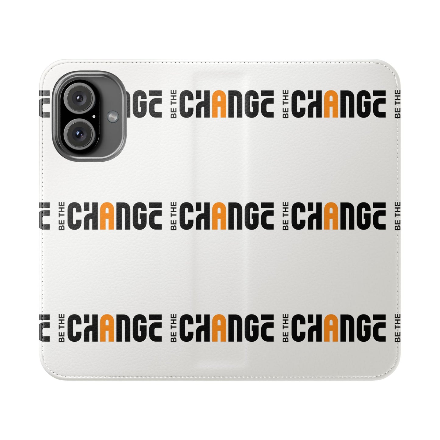 Flip Case - "Be The Change" Repeating Logo Wallet Phone Case
