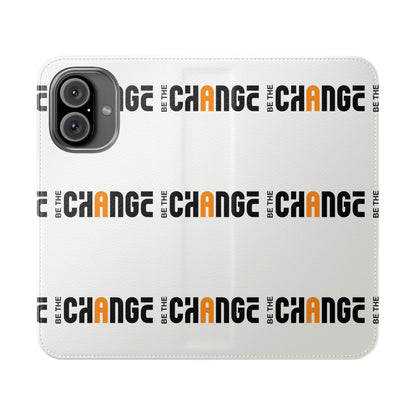 Flip Case - "Be The Change" Repeating Logo Wallet Phone Case